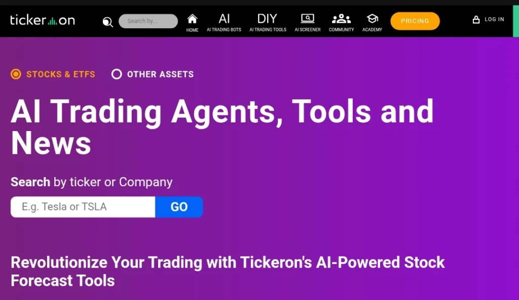Tickeron free AI tool for stock market pattern recognition