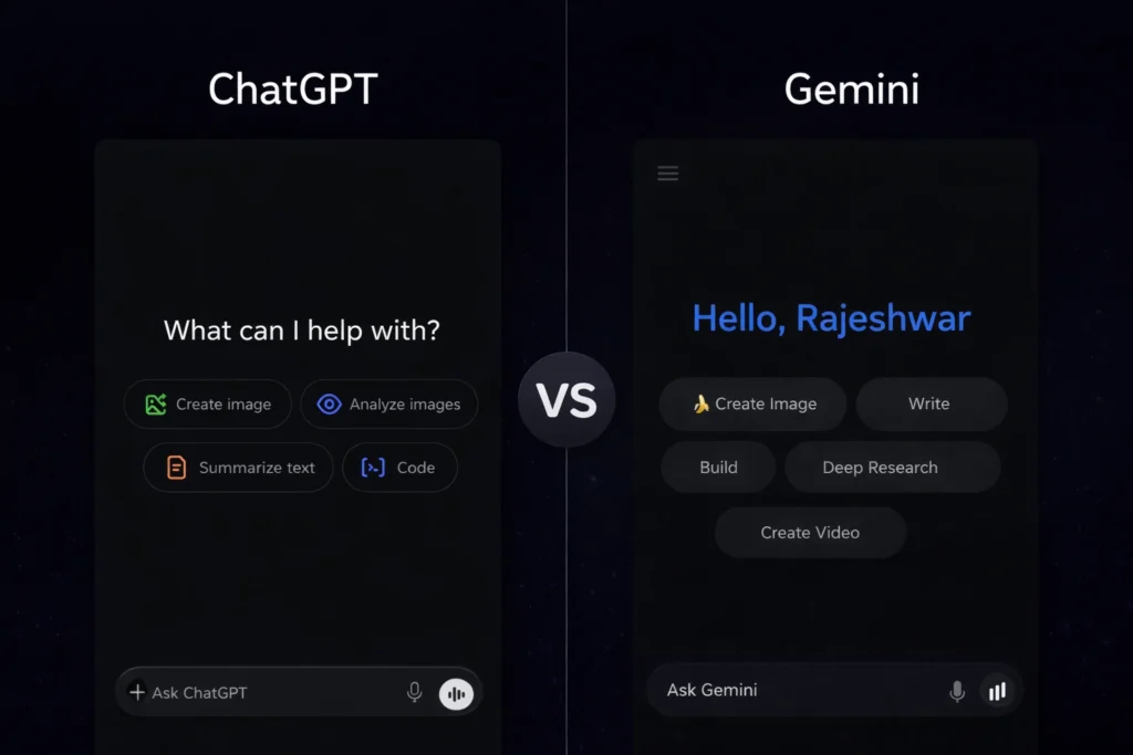 Chatgpt vs gemini