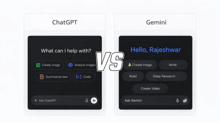 ChatGPT vs Gemini: Which is Better (2026)? My Honest Comparison After Using Both