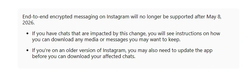 instagram encrypted messages